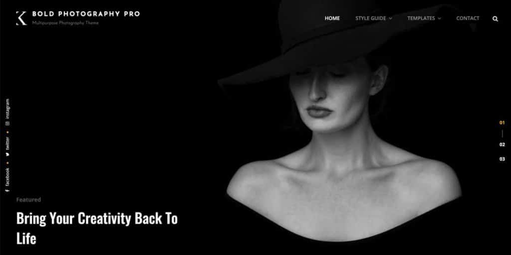 Bold is a free responsive photography design for WordPress
