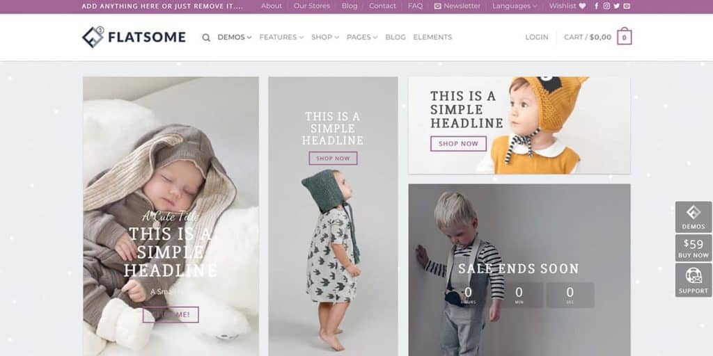 Flatsome is a premium theme and fully compatible with WooCommerce online stores
