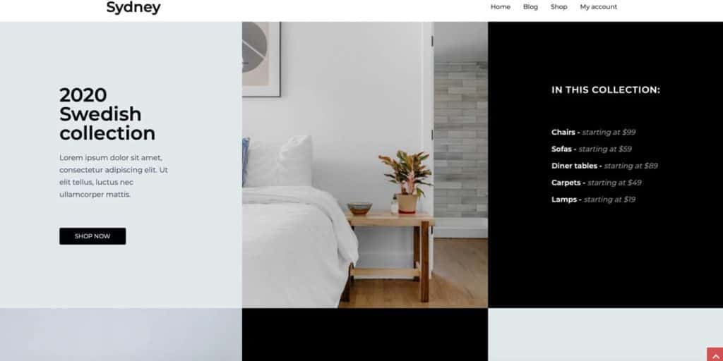 Sydney - a minimalist free WordPress Theme for online stores