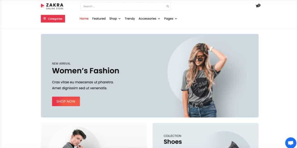 Zakra WordPress online store theme