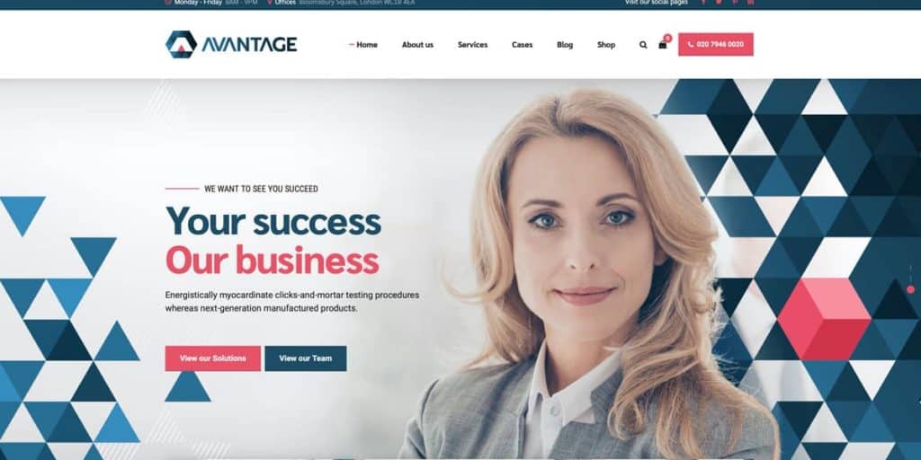 Avantage WordPress theme for consulting firms