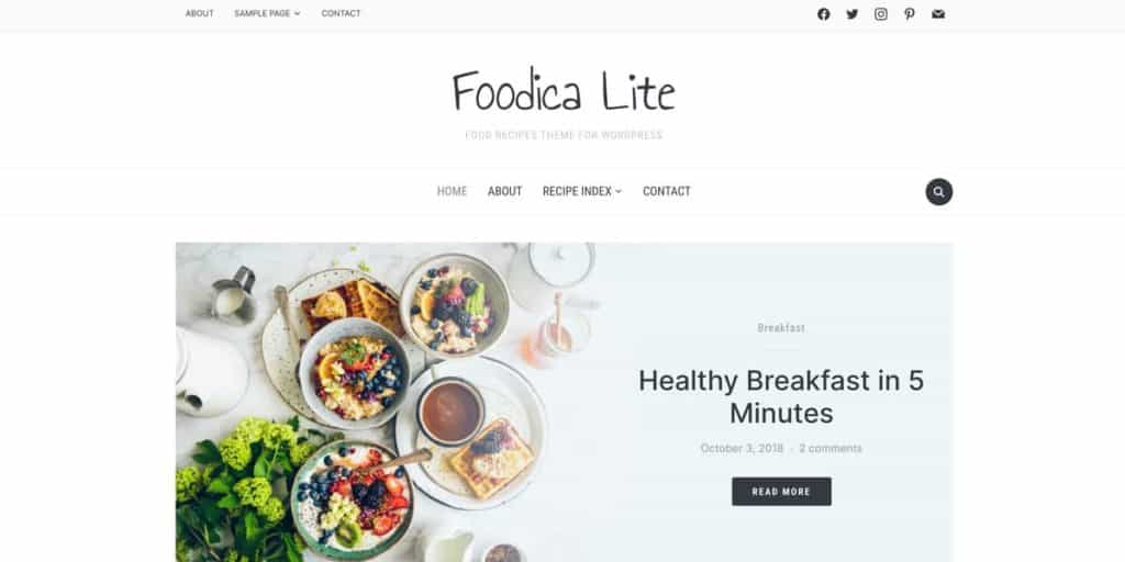 Perfect free solution for food blogs: Foodica Lite