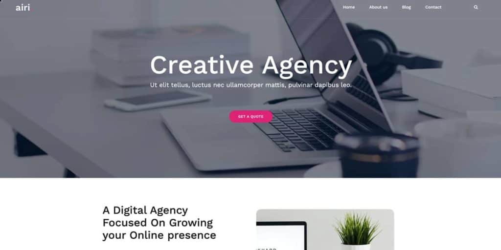 Airi is one of the most popular free WordPress themes for businesses