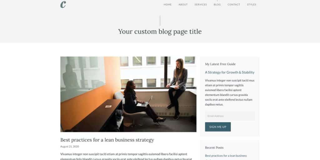 GeneratePress offers a clean and stylish blog design for your content marketing posts