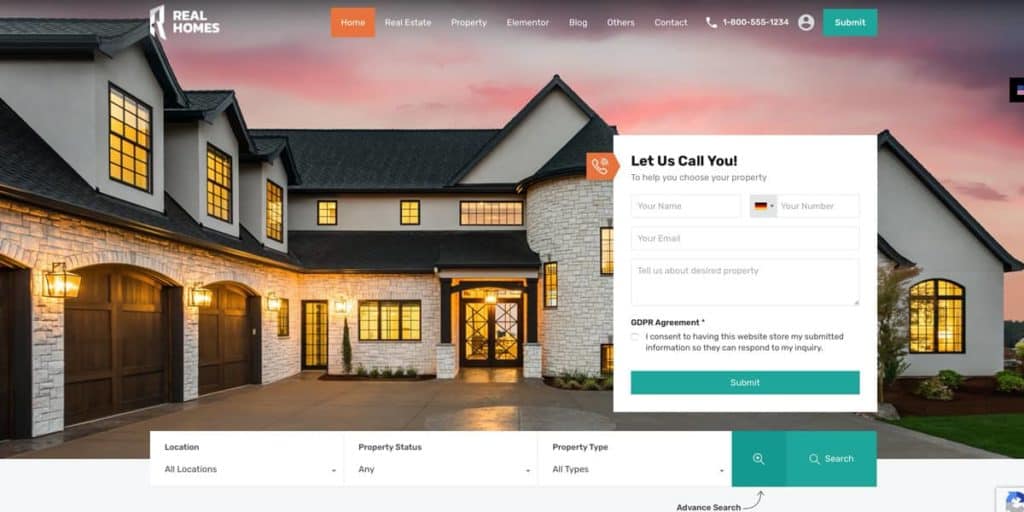Real Homes is one of the best WordPress  themes for real estate agents and brokers