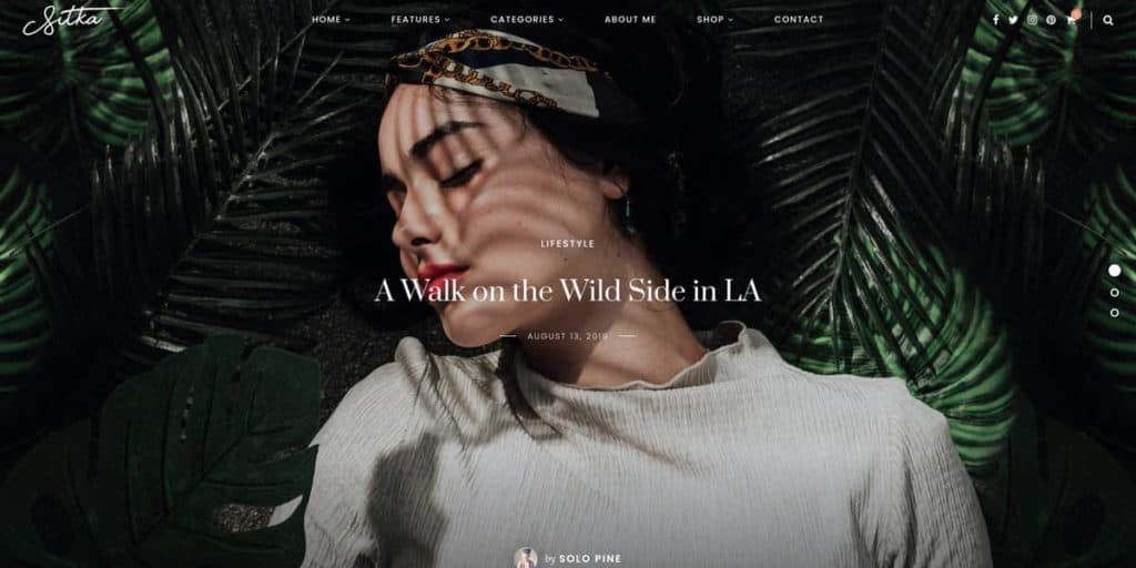 WordPress theme for lifestyle and travel bloggers